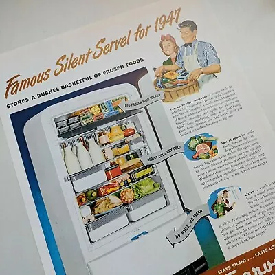 Vintage Servel Gas Refrigerator Stays Silent Last Longer Original Magazine Ad • $12.50
