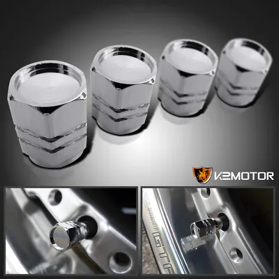 Fits Car Bike Wheel Tire Valve Stem Caps Dust Cover Chrome Aluminum 4PC Set Kit • $2.09