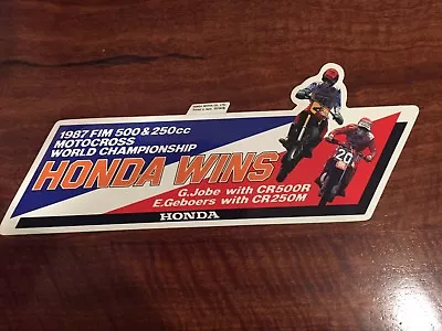 Vintage Honda 1987 FIM World MX Champions Sticker • $40