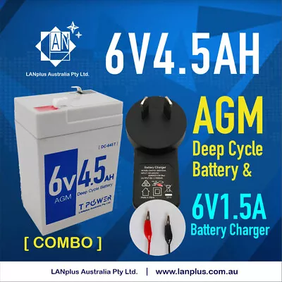 6V 4.5AH UPS SLA Battery - Brand New 6 Volt High Rate & 6 V 1.5A Battery Charger • $38.99