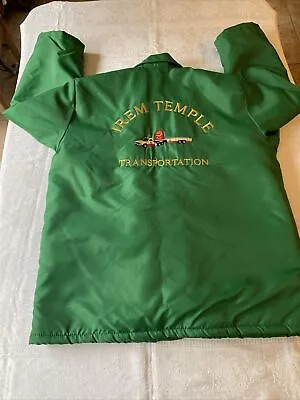 Green Lambswool Irem Temple Transportation Shriners Masonic Jacket Size XL • $20