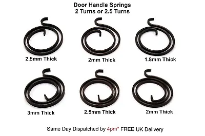 Springs Door Handle Repairs 2 Turns Or 2.5 Turns X 1.8 2 2.5 3mm Thick Pack 1-20 • £14.79