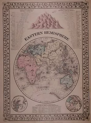 Authentic 1880 Mitchell's Atlas Map ~ EASTERN HEMISPHERE ~ FreeS&H • $20