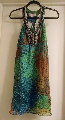 Monique Leshman Silk Beaded Dress S NWT • $59.99