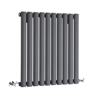 £99 • Buy Milano Aruba Anthracite Single Horizontal Designer Radiator 635mm X 590mm T1