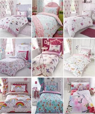 GIRLS KIDS BEDDING Pink Duvet Sets Unicorns Horses Owls Fairy Quilt Covers • £15.29