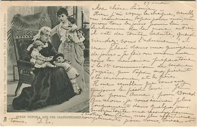 QUEEN VICTORIA AND HER GRANDCHILDREN - Early Royalty Postcard Tuck • £15