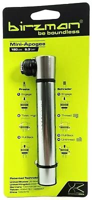 Birzman MINI-APOGEE 80 Gm Compact Bicycle Pocket Hand Pump : SILVER • $19.83