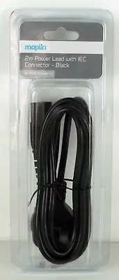 Maplin 2 Meter Power Lead With Iec Connector - Black - Kettle Lead-pc Laptop Tv  • £2.99