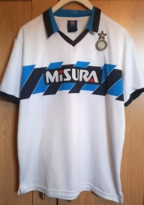 Men's Retro Inter Milan 1990 Away Shirt Size UK Large Inter Official Product  • £24.99