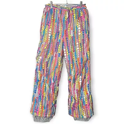 HANNA ANDERSSON Snow Ski Pants Girls Size 12 150 Cargo Colorful Dots Insulated • $15