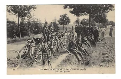 AP1338 - MILITARY - Bicycles FRENCH ARMY CYCLISts BIKING SOLDIERS At REST • $10.50