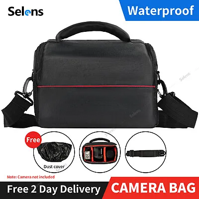 Waterproof DSLR Travel Camera Bag Shoulder Carry Case Lens For Canon Sony +Cover • £10.99
