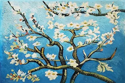 $49.99 • Buy Almond Blossoms, 24x36, 100% Oil Painting On Canvas, Reproduction Of Van Gogh