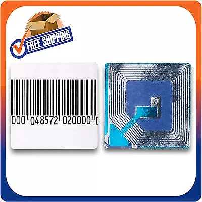 2000 Paper Security Labels 1.5x1.5 Inch Rf 8.2mhz Barcode Eas Checkpoint Compatb • $55.20