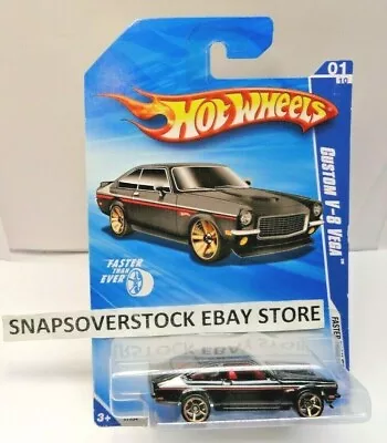 2010 Hot Wheels Black Custom V-8 Vega Faster Than Ever #1/10 Hw #129/240 Vhtf • $14.95