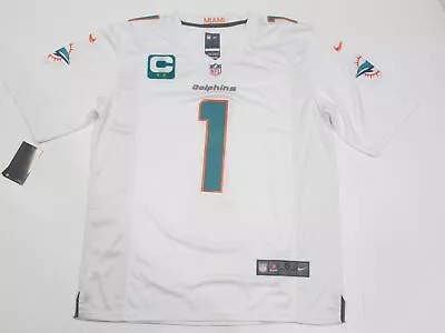 $69.99 • Buy Tua Tagovailoa Miami Dolphins 2 Star Captain Patch 2023-24 Season Jersey White