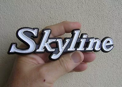 NISSAN SKYLINE Badge 160mm Emblem Fender Script Etc Datsun Black & White • $17.95