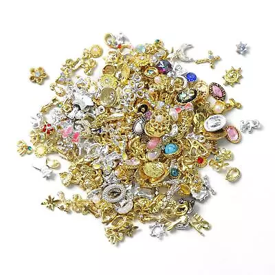 50Pcs Random Mix 3D Alloy Nail Art Charms Dangle Crystals Shiny Rhinestones Gems • $6.99