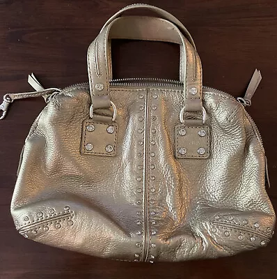 Michael Kors Astor Metallic Gold Leather Satchel Handbag With Rhinestones  #2307 • $36