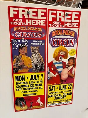 Vintage Two Royal Palace Circus Posters 7 X22  Columbia & Frederick Md Dates • $8.77