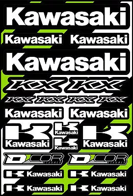 D'COR Kawasaki Style Decal Sheet Motorcycle Stickers • £8.40