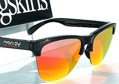 NEW Oakley Frogskins LITE Black Japan  POLARIZED Galaxy Ruby Lens Sunglass 9374 • $108.88