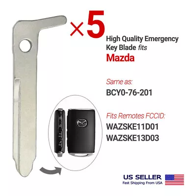 5x Emergency Insert Key For Mazda 2019+ Smart Remotes Same As BCY0-76-201 MAZ24R • $12.95