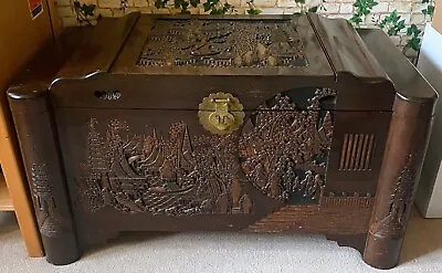 Camphor Wood Chinese Carved Large Chest....in Nice Condition • £390