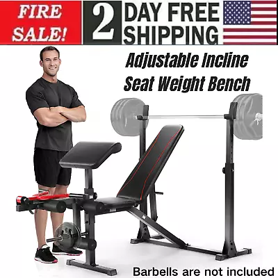 Olympic Weight Bench Adjustable Incline 600lbs 900lbs Folding Full Body Workout • $99.99