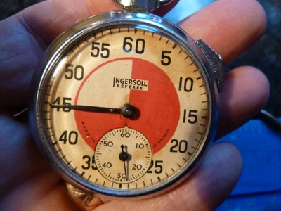 £25.55 • Buy Vintage Ingersoll  Referee Open Face  Chrome Finish Stop Watch And Chain