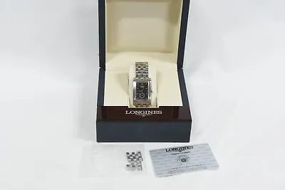 Longines Dolce Vita Stainless Steel Black Dial Quartz Watch L56554766 Womenns • £516.54