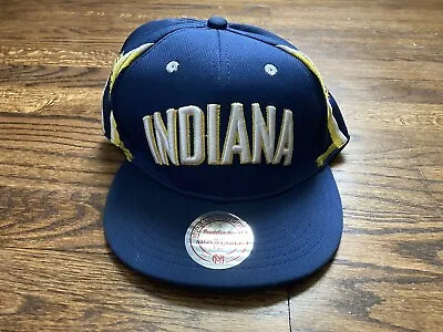 Indiana Pacers NBA Mitchell & Ness SnapBack Adjustable Hat Blue Yellow • $17.95