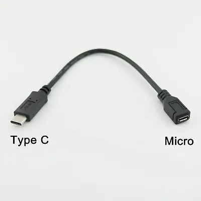 1pcs 20cm Micro USB Female To USB 3.1 Type C Male Connector Data Charging Cable • $2.99