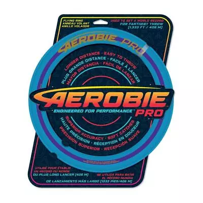 Aerobie Pro 33cm Flying Ring Frisbee Outdoor Fun Play Beach Toy Blue 12y+ • $30