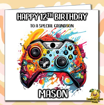Personalised Gaming Birthday Card Gamer Teenage Son Nephew Brother Grandson /DH • £2.99