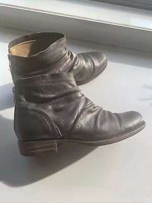 EOS Wilka-W Boots Metallic Bronze Gold Leather Boots Size 37 • $80