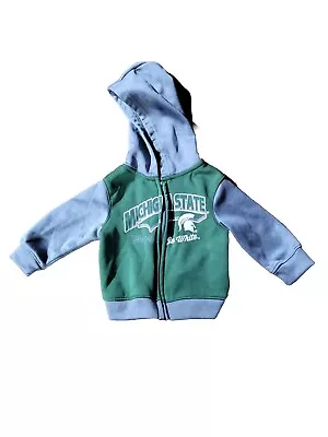 Michigan State Spartans Go Green Go White 6-9 Mos Hoodie Very Cute • $15.69