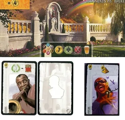 7 Wonders Board Game Mini Expansions Manneken Pis Stevie Wonder Louis Armstrong • £10.99