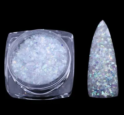 Holographic AB Nail Art Glitter Shell Flakes Mermaid Mirror Powder Paillette • $1.88