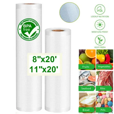 $6.55 • Buy Giant Vacuum Sealer Bags Rolls 4 Mil Embossed Food Saver Seal Storage BPA Free