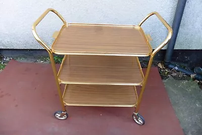 Vintage Retro Metal Tea Trolley Removable Top Tray With 2 Lower Tiers Clean. • £49