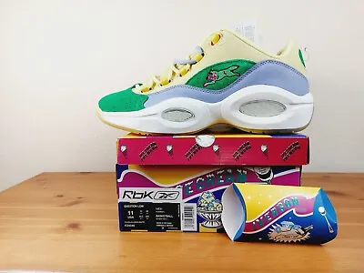 Reebok Question Low BBC Ice Cream Yellow Lilac Glow Sz Uk10/EU44.5 • £160