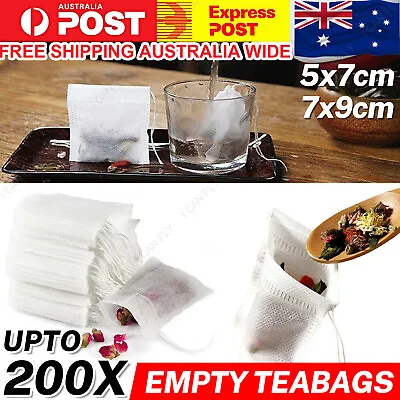 $5.28 • Buy UPTO 200X Empty Teabags String Heat Seal Filter Paper Herb Loose Tea Bags DF