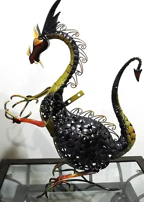 Metal Dragon Yard Art Rainbow Colors 24 Inches Tall Magnificent! • $39.90