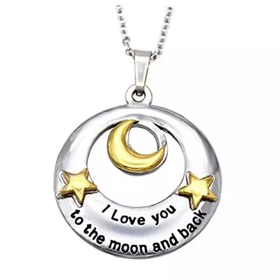  I Love You To The Moon And Back Necklace Daughter Gifts For Mother Yellow • $17.93