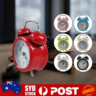 $14.99 • Buy Twin Bell Analogue Alarm Clock Vintage Retro Loud Clocks Battery Bedside Desk L
