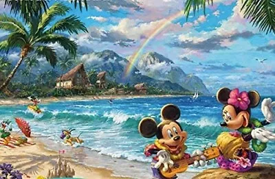 Disney Thomas Kinkade Mickey & Minnie Mouse In Hawaii 750 Piece Jigsaw Puzzle • $32