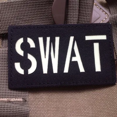 SWAT Glow In Dark Reflective IR Military Tactical AIRSOFT HOOK & LOOP Patch Dark • $7.99