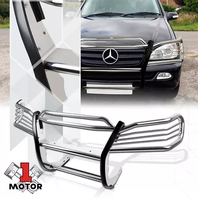 Chrome Stainless Steel Grille/Brush/Headlight Guard For 98-05 Mercedes ML W163 • $353.75